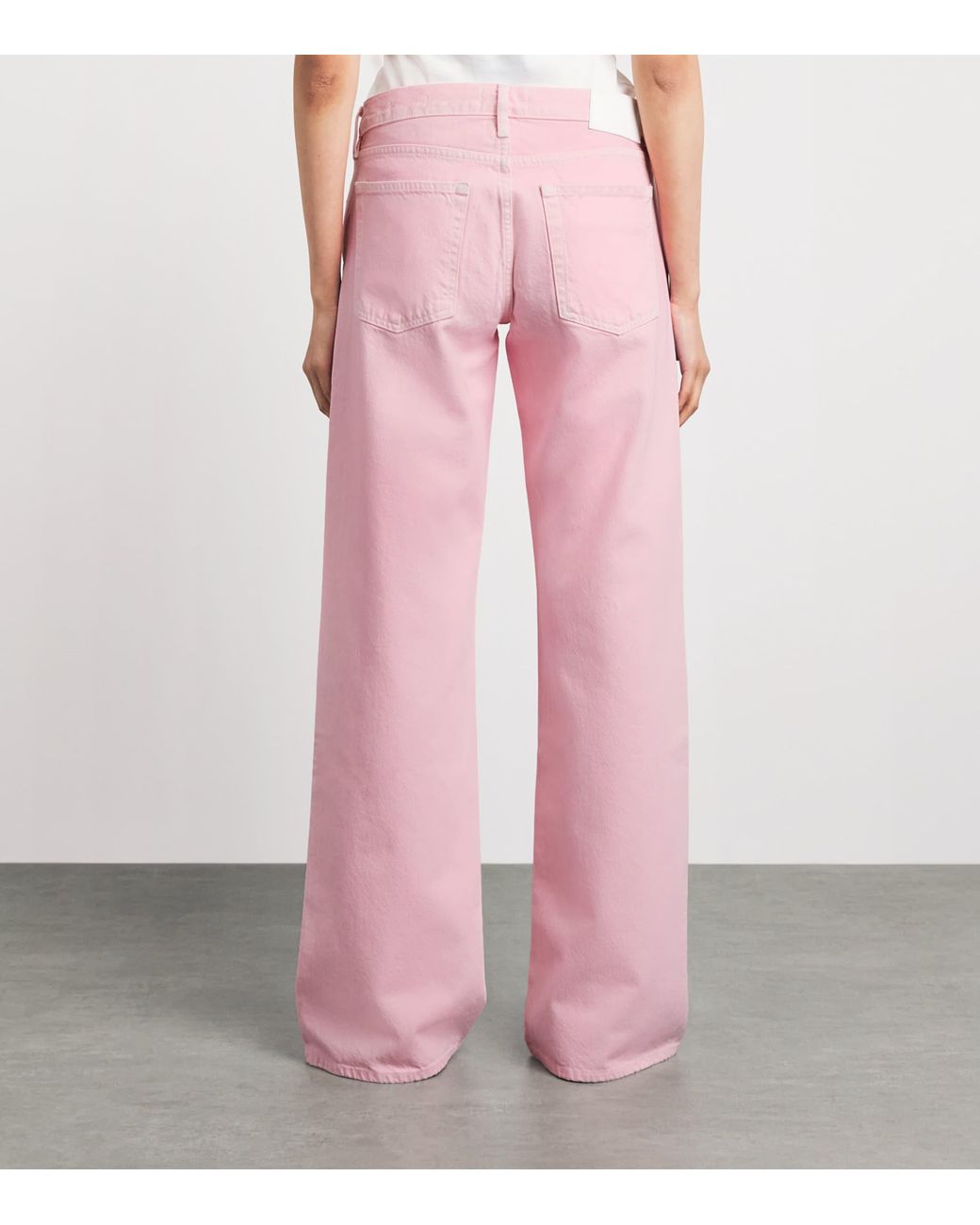 FRAME Pink The Pixie Wide-Leg Jeans