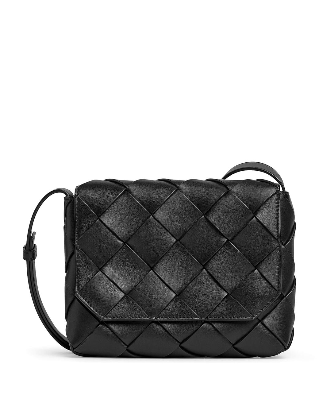 Bottega Veneta Black Suede Intreccio Diago Cross-Body Bag for men