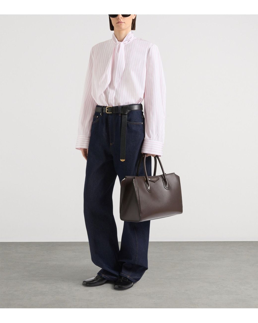 Givenchy Pink Cotton Tie-Neck Shirt