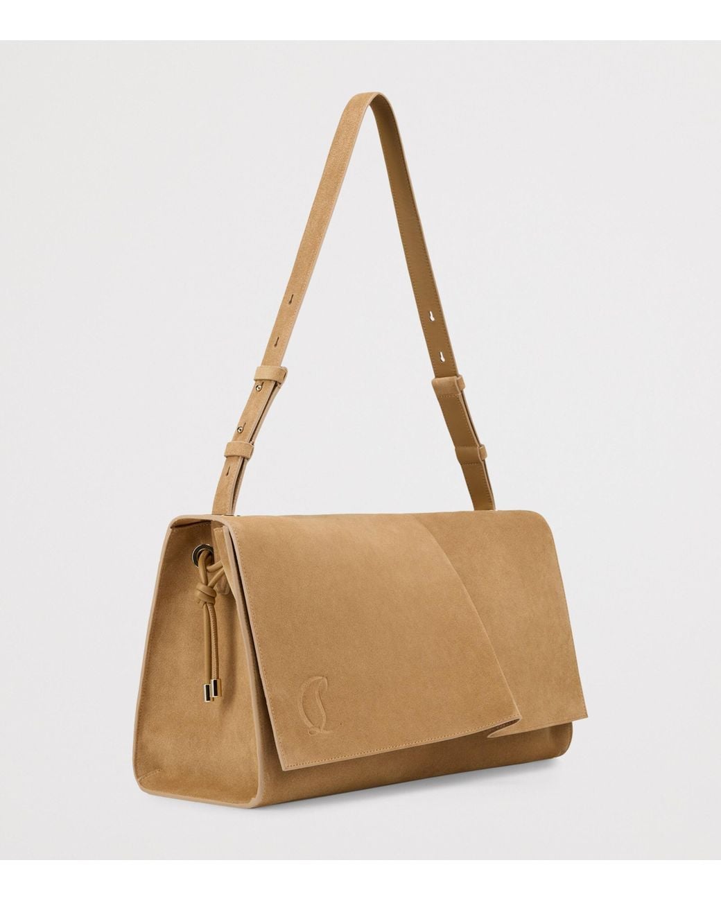 Christian Louboutin Natural Baggy Large Suede Shoulder Bag