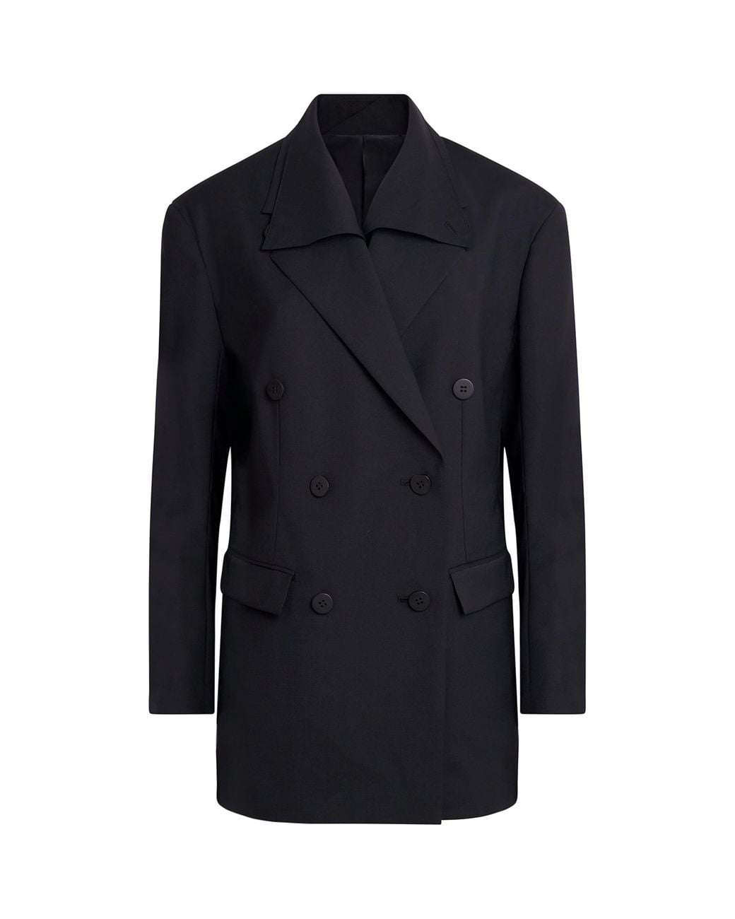 Issey Miyake Blue Wool-Blend Honest Ensemble Double-Breasted Blazer