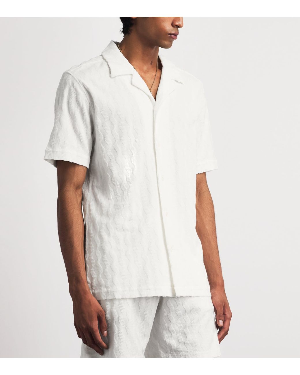Frescobol Carioca White Terry Cotton Roberto Shirt for men