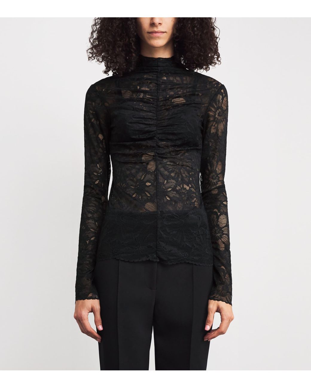 Camilla & Marc Black Lace Eleri Long-Sleeve Top
