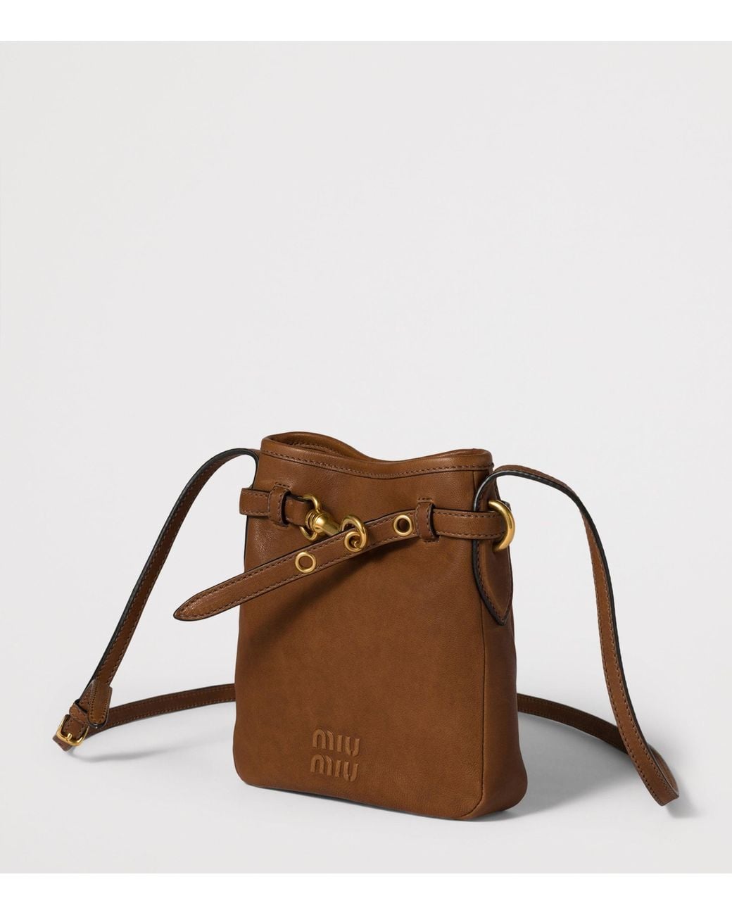 Miu Miu Brown Nappa Leather Pouch