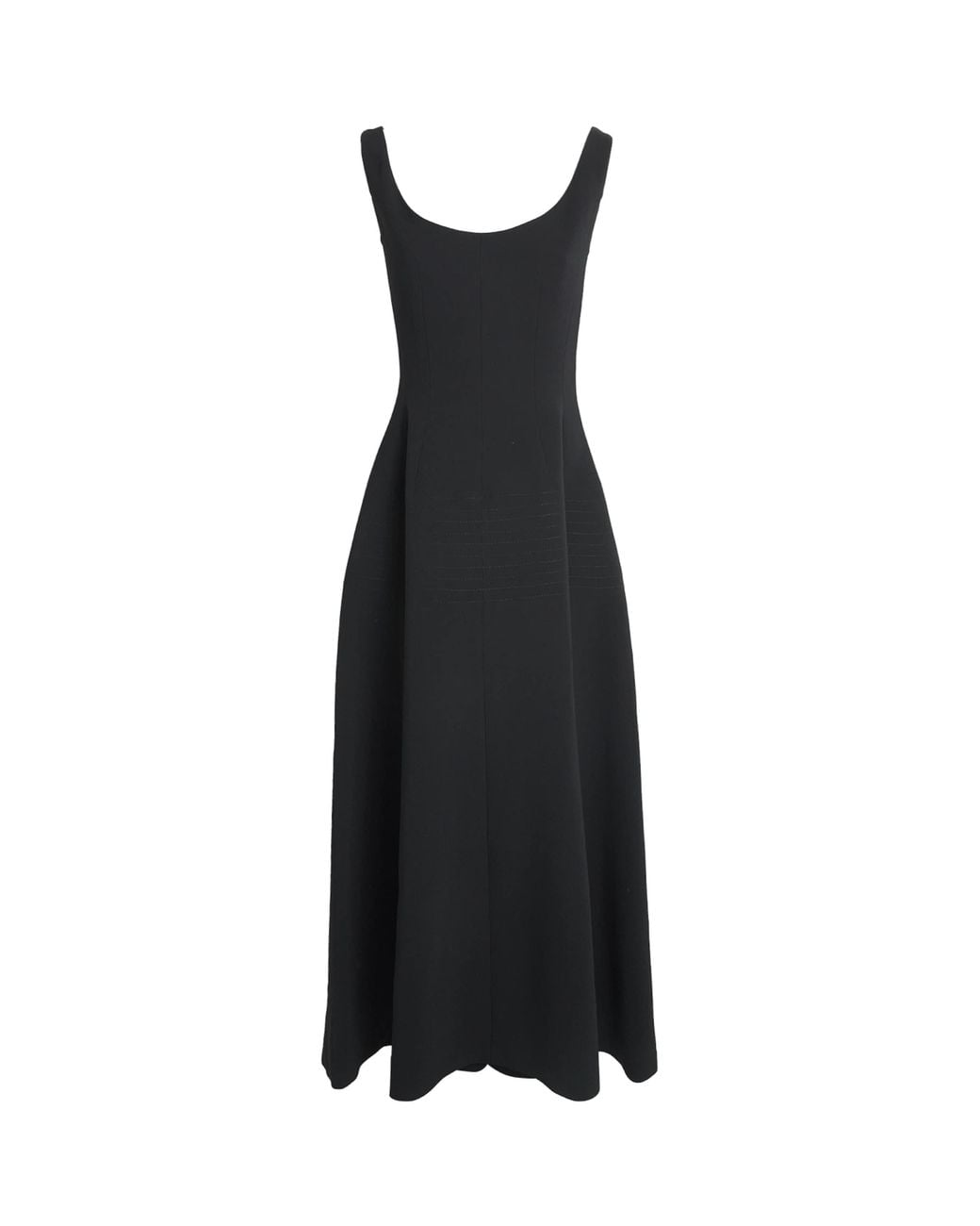 FFORME Black Alodia Bateau-Neck Midi Dress