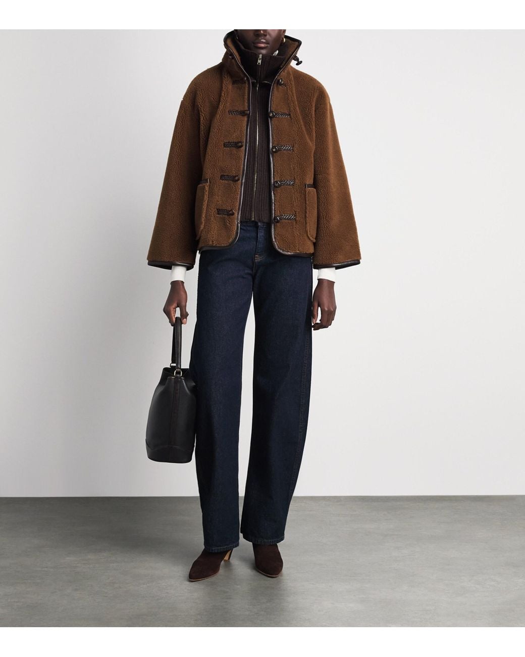 Sandro Brown Faux Fur Jacket