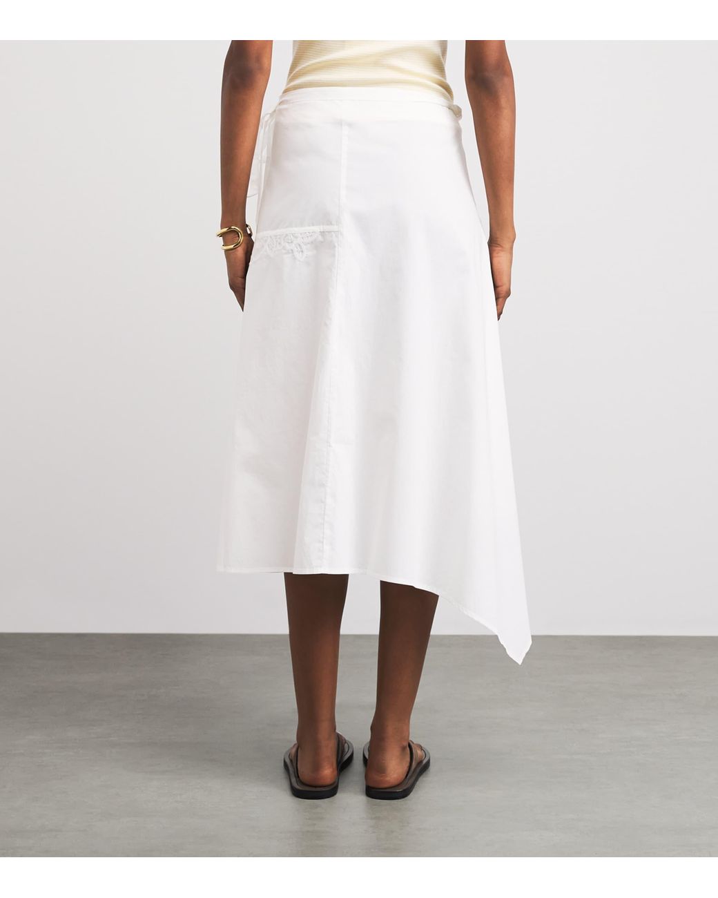 Sir White Cotton Klara Midi Skirt