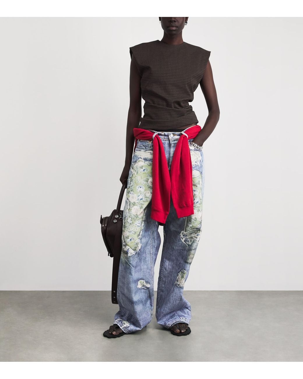 Acne Blue Trompe-L'Oeil Wide-Leg Jeans
