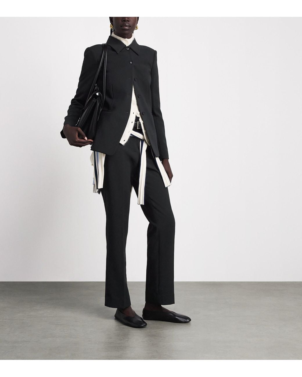 Theory Black Straight Marcee Trousers