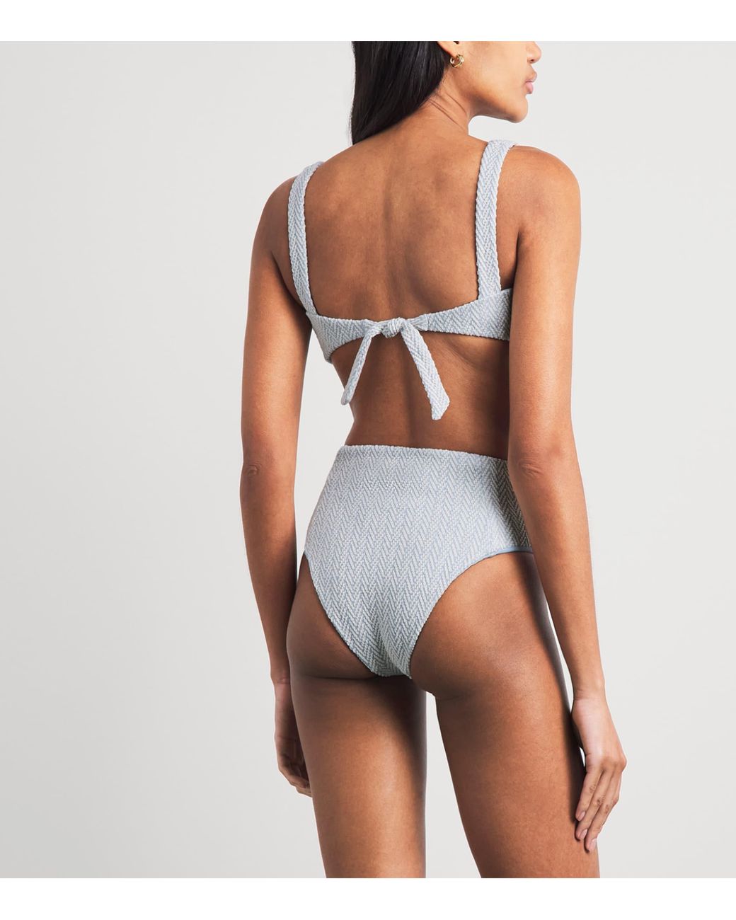 Devon Windsor Gray Herringbone Mya Bikini Top