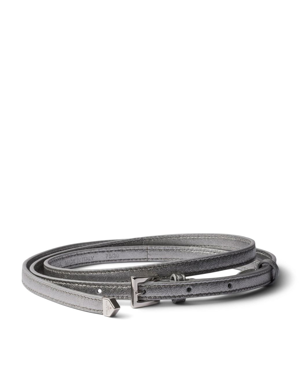 Prada Gray Nappa Leather Belt