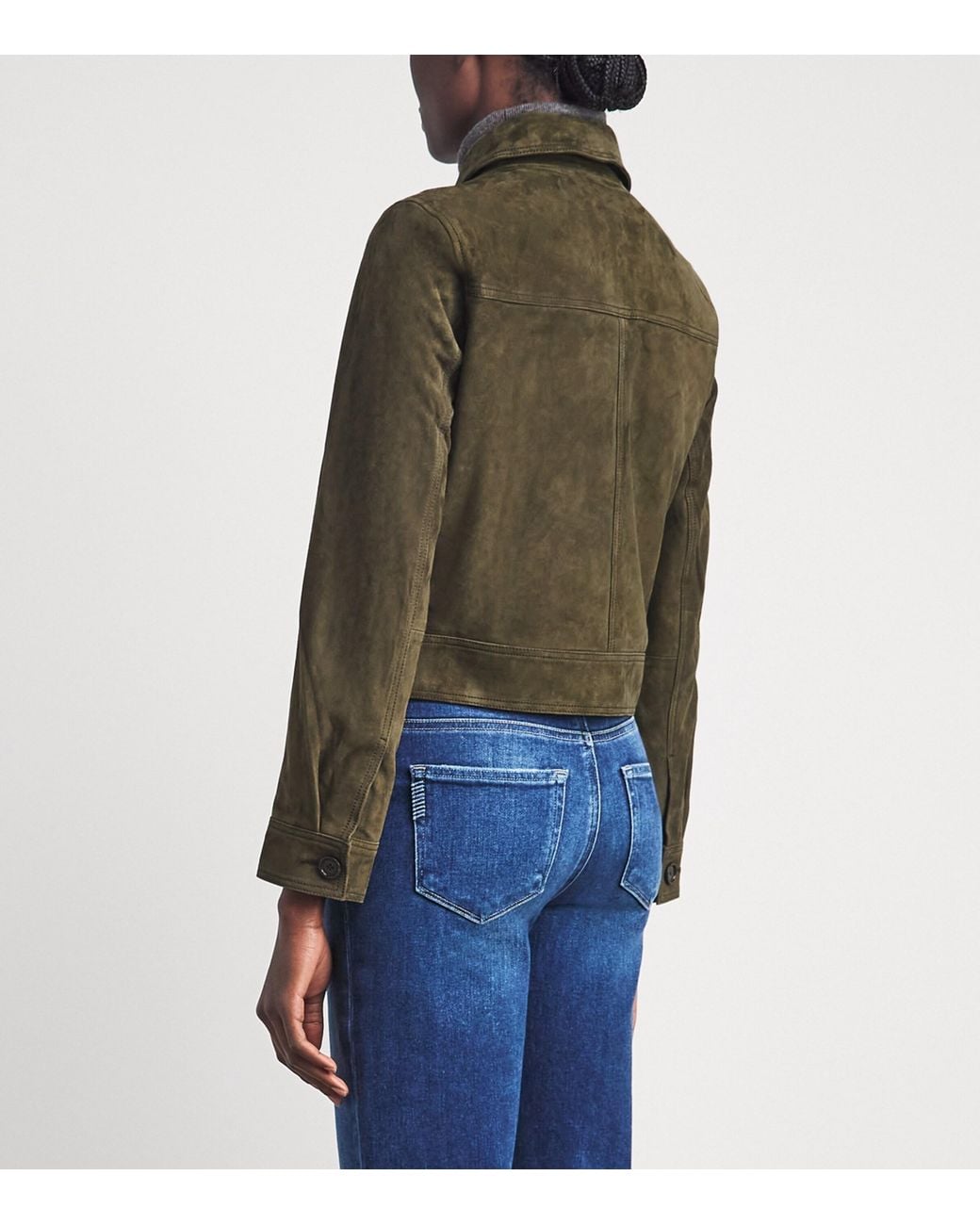 PAIGE Green Feyd Suede Jacket