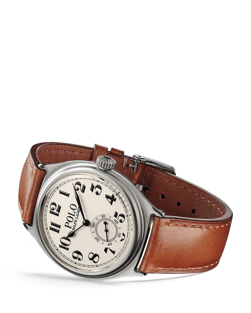 Polo Ralph Lauren Gray Leather Polo Vintage 67 Watch for men