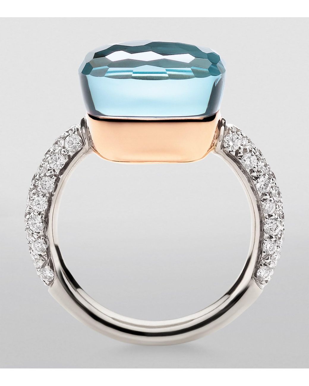 Pomellato Blue Mixed, Diamond And Topaz Nudo Maxi Ring