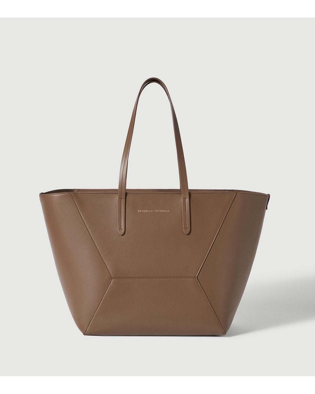 Brunello Cucinelli Brown Leather Bc Duo Tote Bag