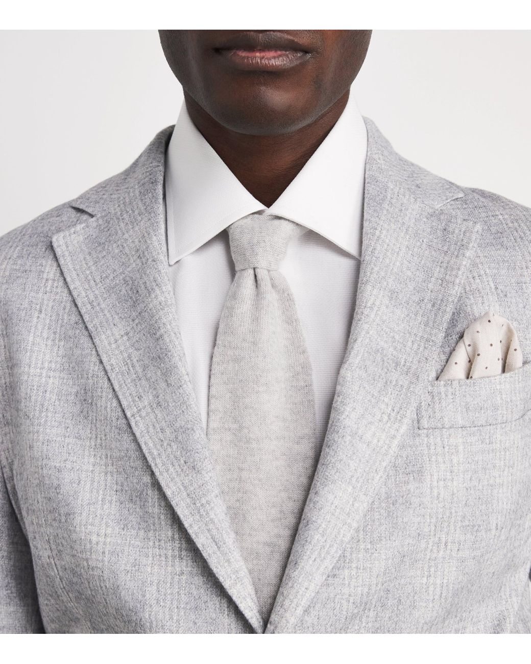 Eleventy White Cashmere Knitted Tie for men