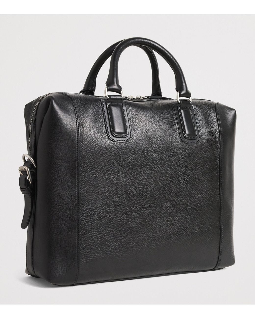 Officine Creative Black Leather Jules Briefcase for men