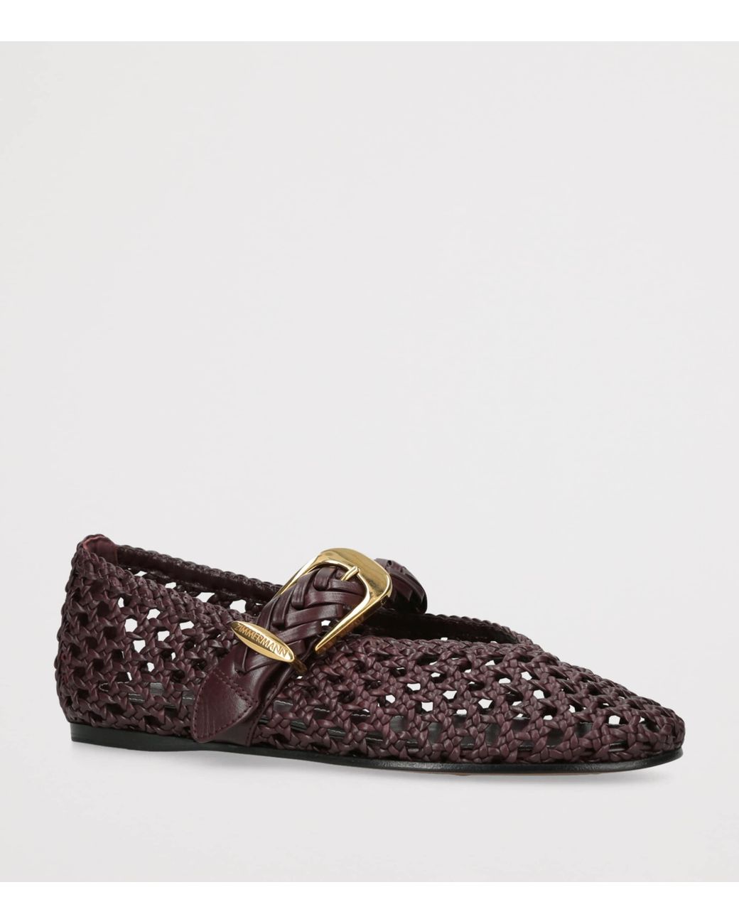 Zimmermann Brown Calf Leather Helix Ballet Flats