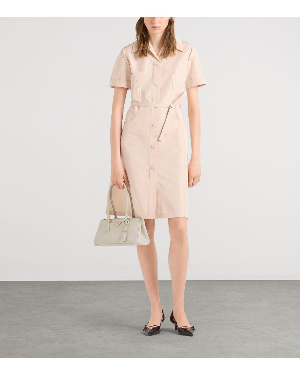 Prada Natural Medium Leather Galleria Top-Handle Bag
