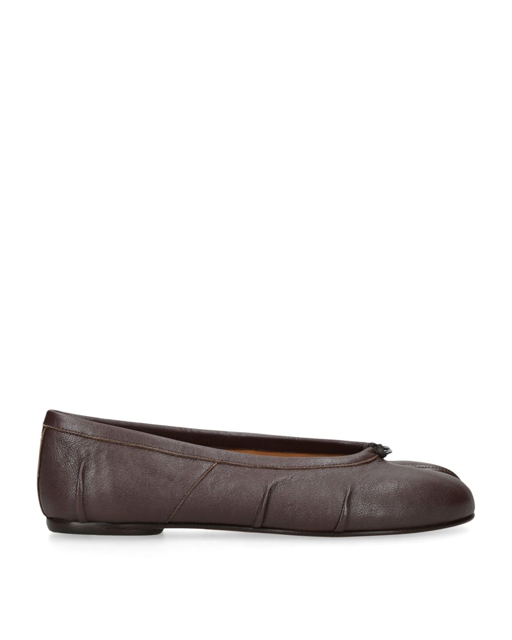 Maison Margiela Brown Leather Tabi Ballet Flats