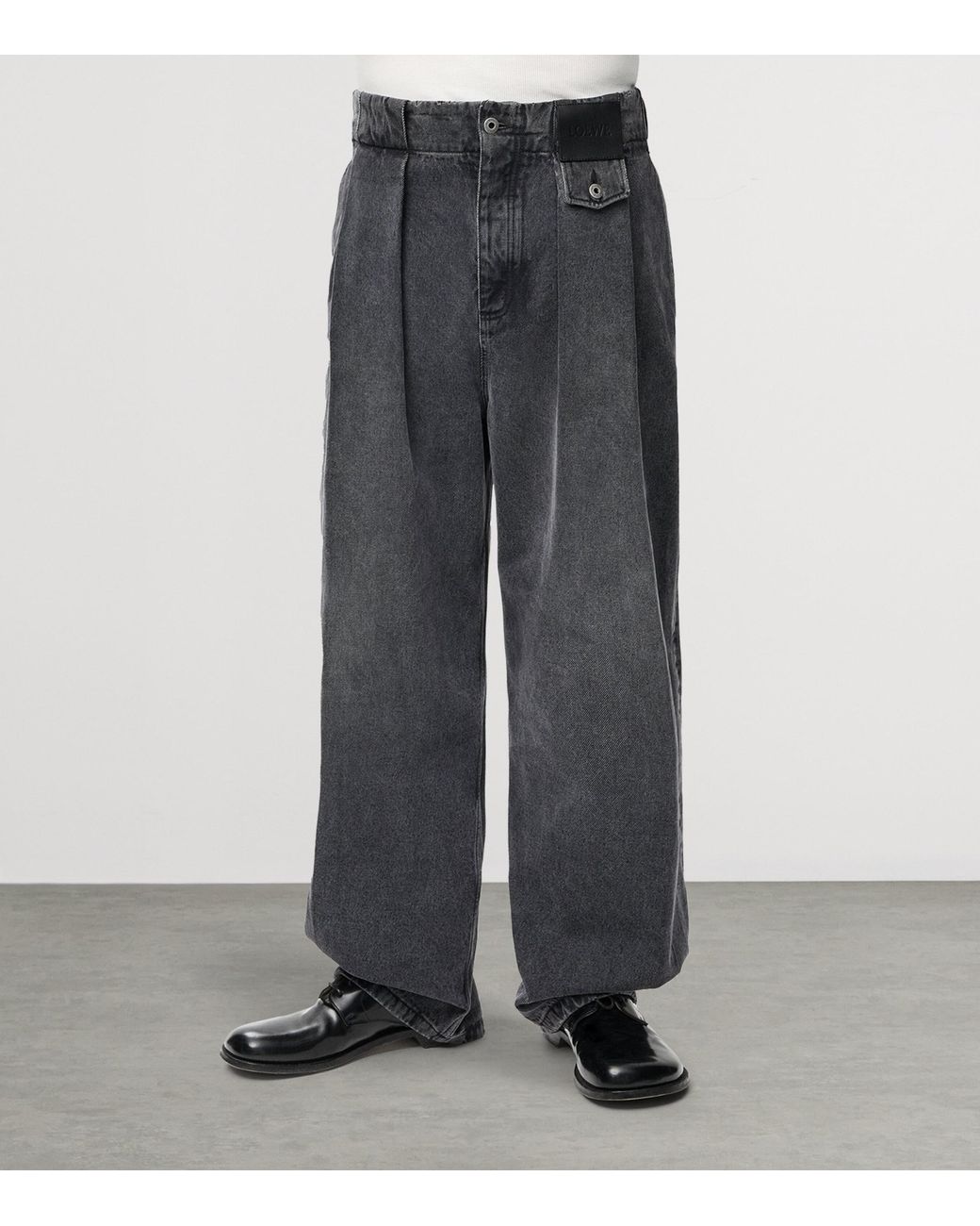 Loewe Gray Pleated Jeans for men