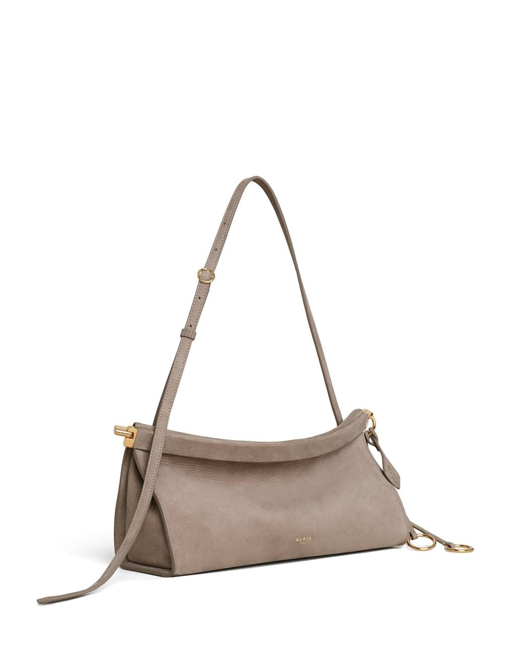 Alaïa Natural Medium Nubuck Le Click East West Shoulder Bag