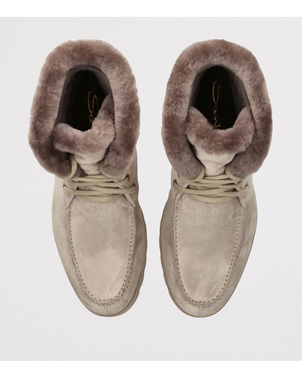 Santoni Brown Suede Detroit Boots