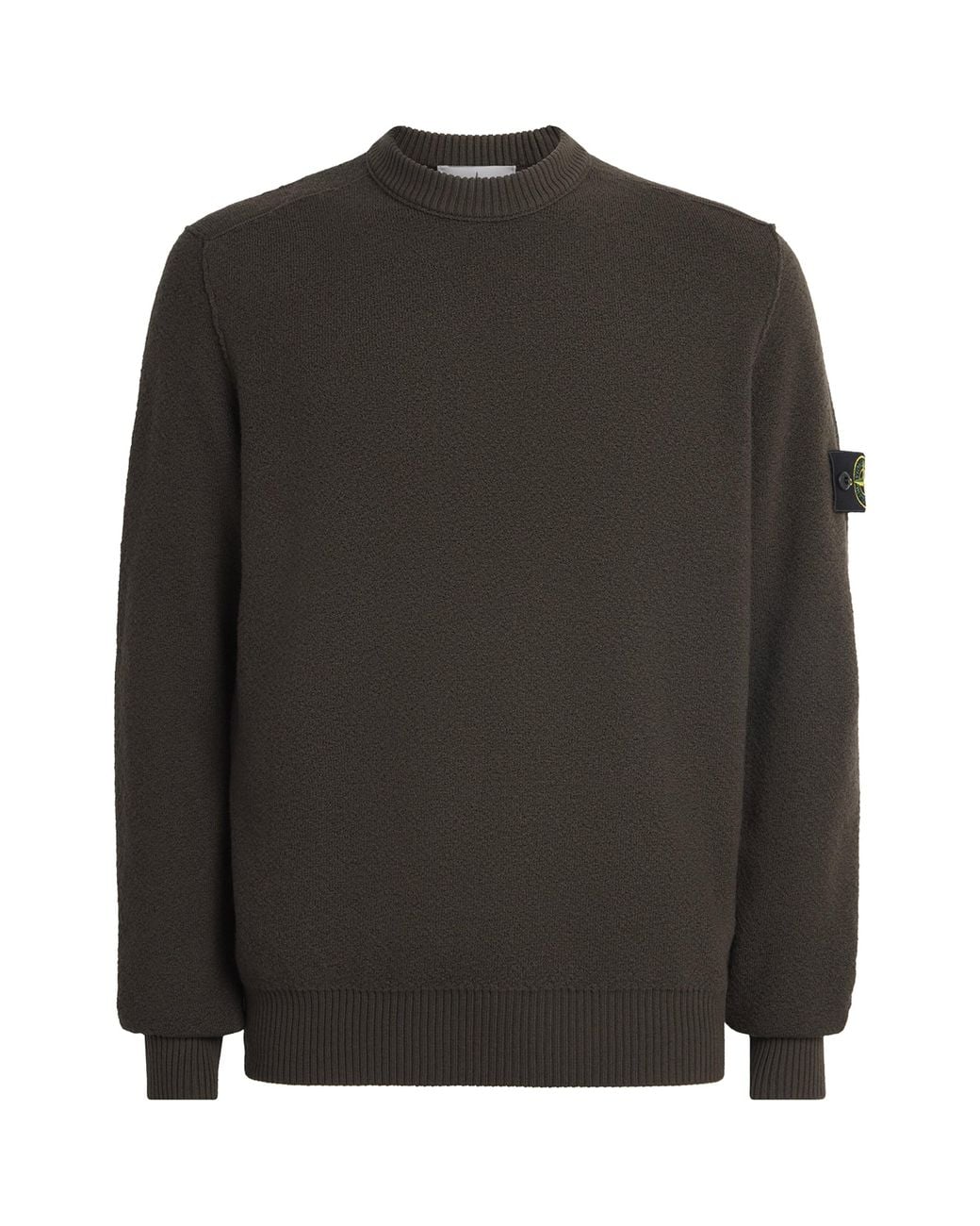 Stone Island Black Virgin Wool Compass Sweater for men