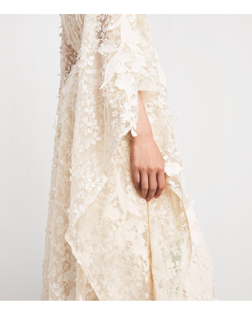 LEO LIN Natural Lace Embellished Willow Maxi Kaftan Dress