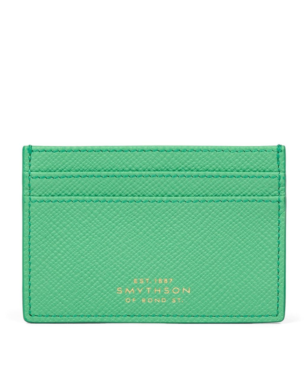 Smythson Green Leather Panama Card Holder