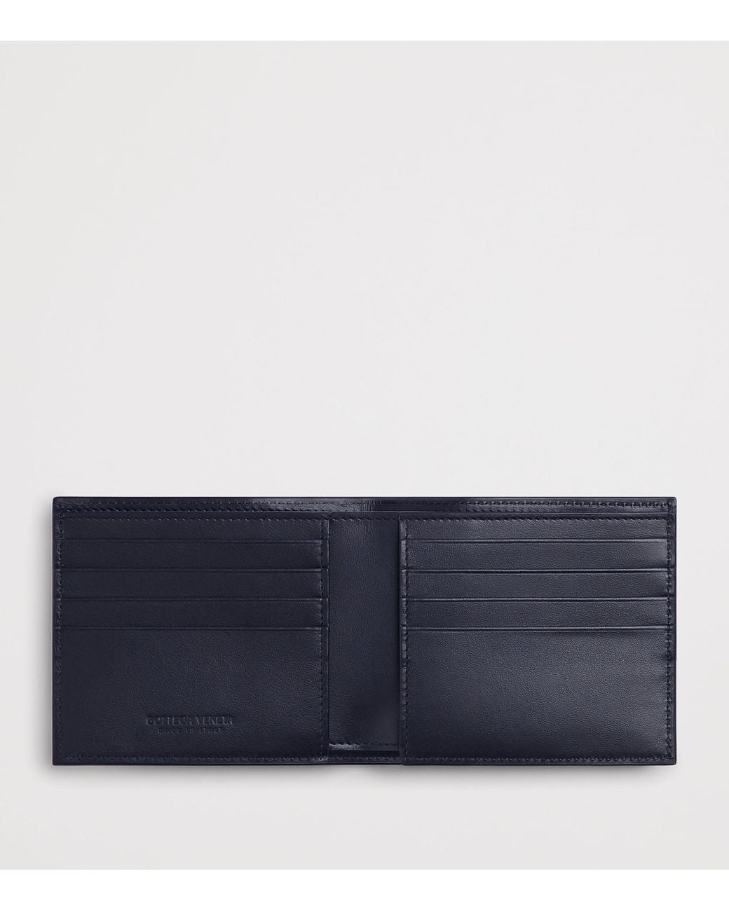 Bottega Veneta Blue Leather Intrecciato Bifold Wallet for men