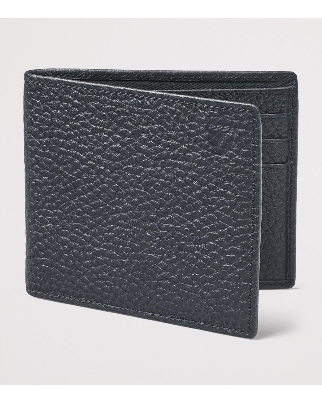 Aspinal Gray Leather Classic Bifold Wallet for men