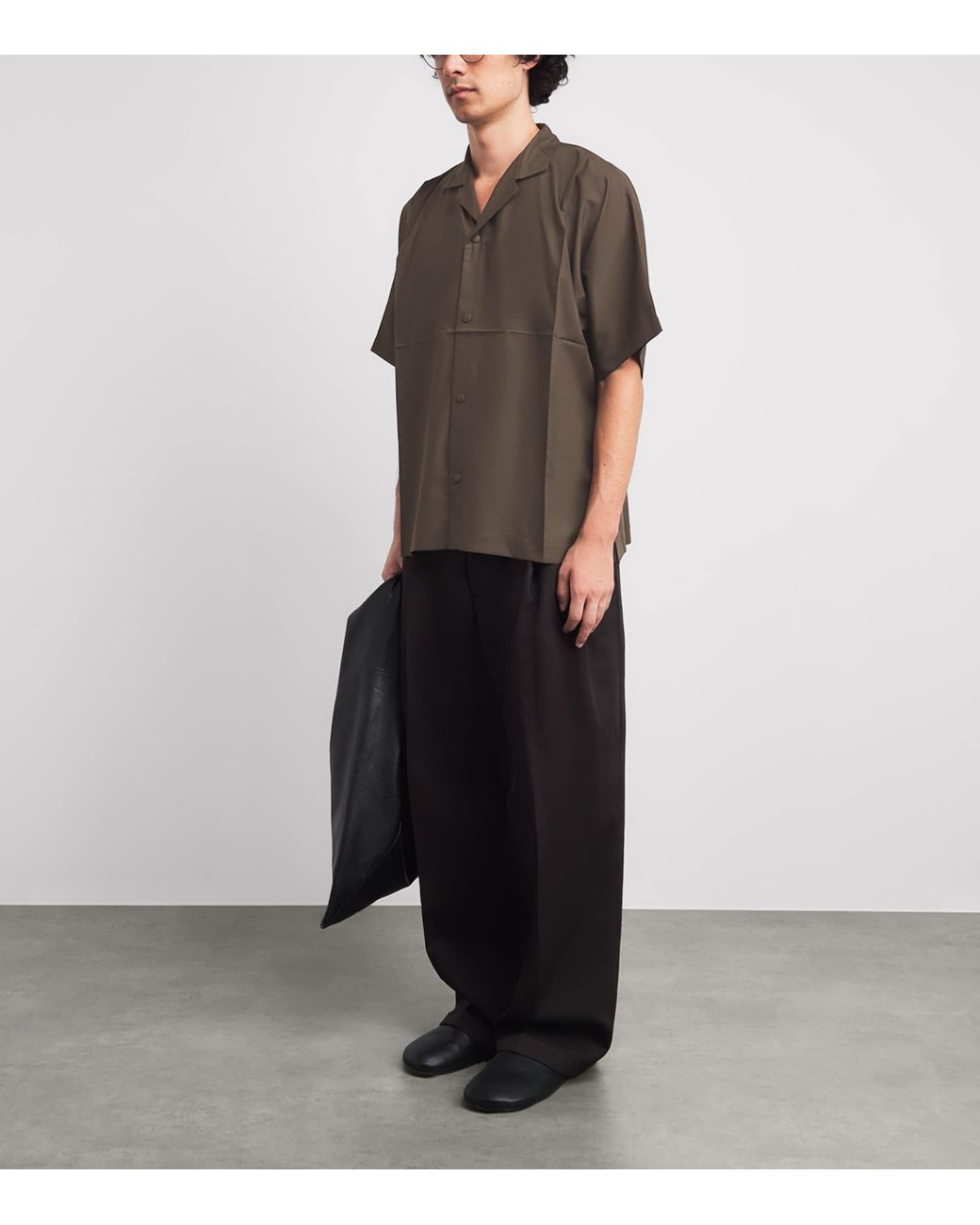 IM MEN Brown Short-Sleeve Compact Shirt for men