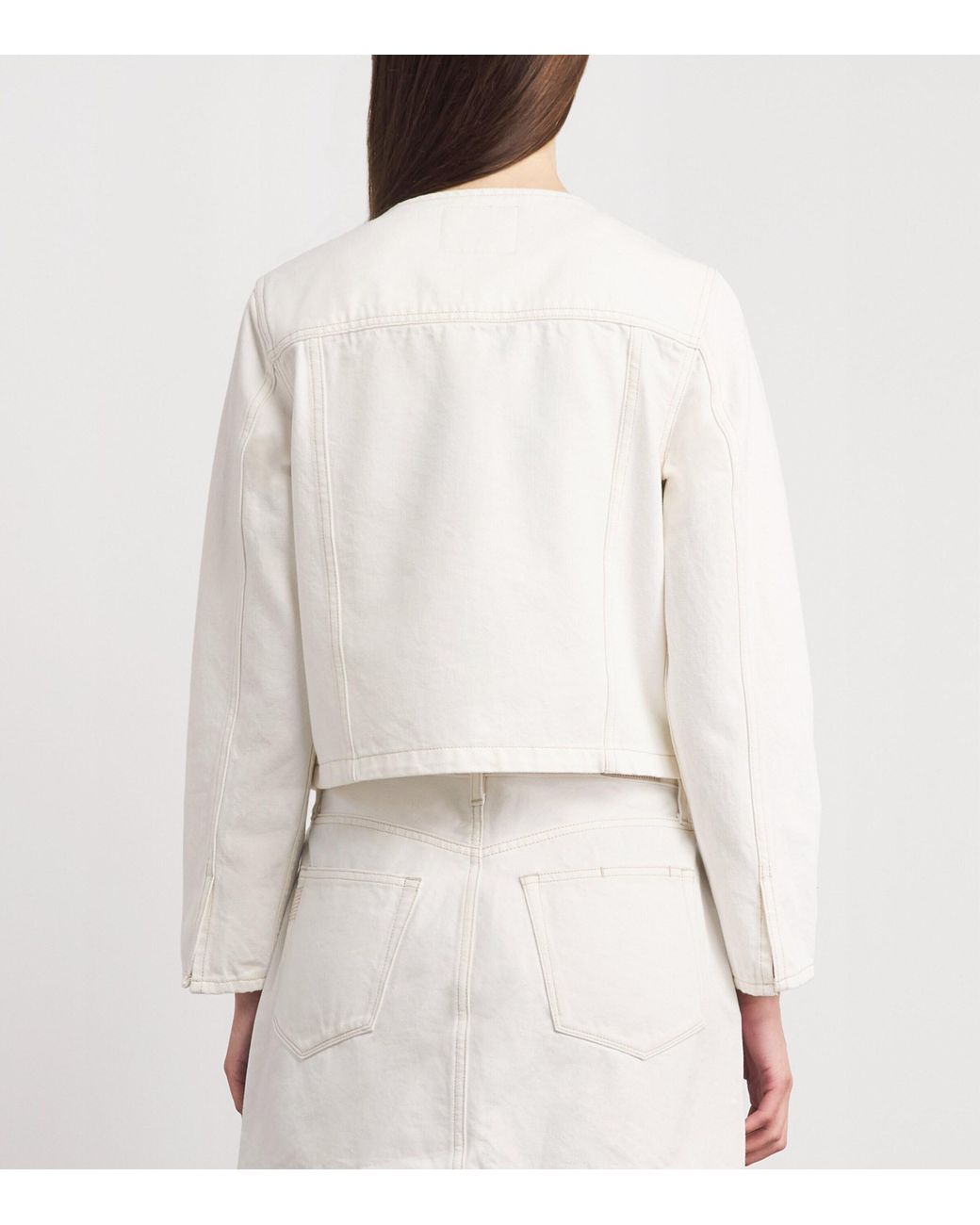 PAIGE White Cropped Dean Denim Jacket