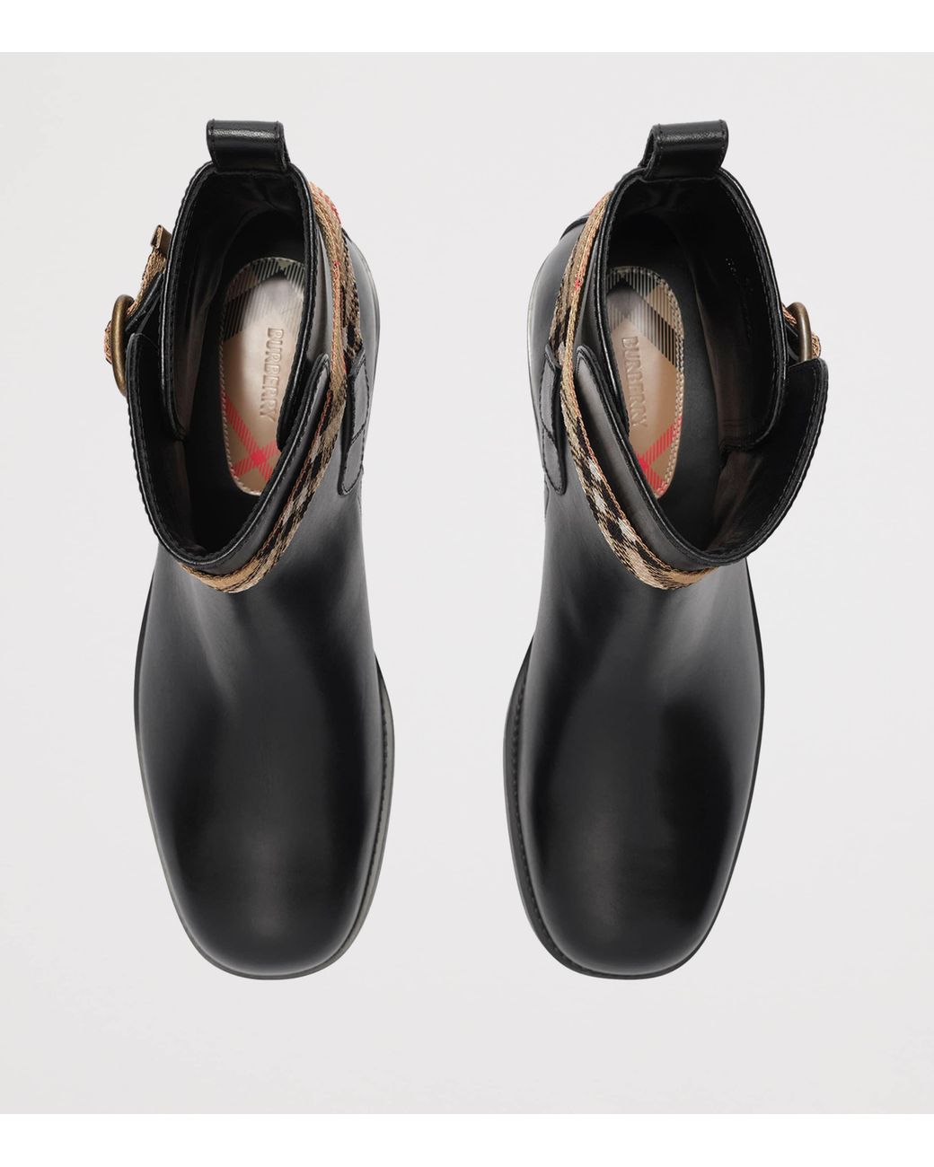 Burberry Black Leather Huntley Ankle Boots