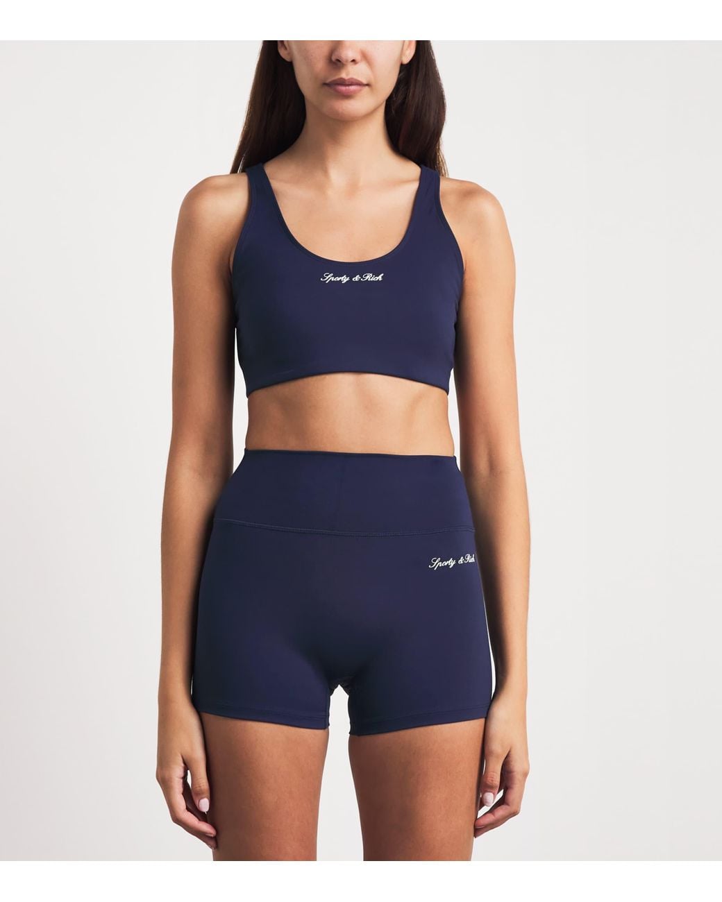 Sporty & Rich Blue Signature Sports Bra