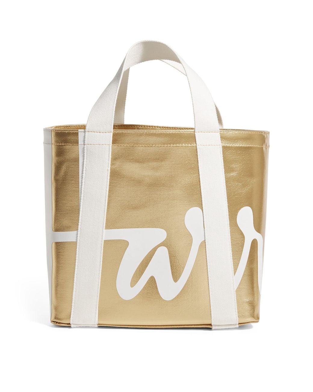 Harrods White Mini Cotton Logo Tote Bag