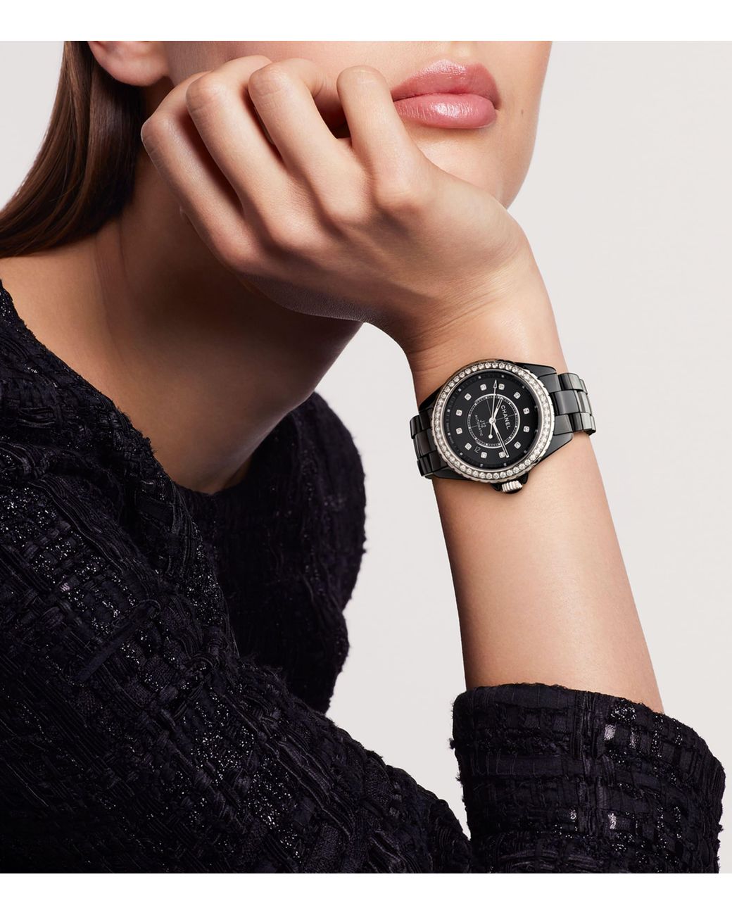 Chanel Black Ceramic, Steel And Diamond J12 Calibre 12.1 Watch