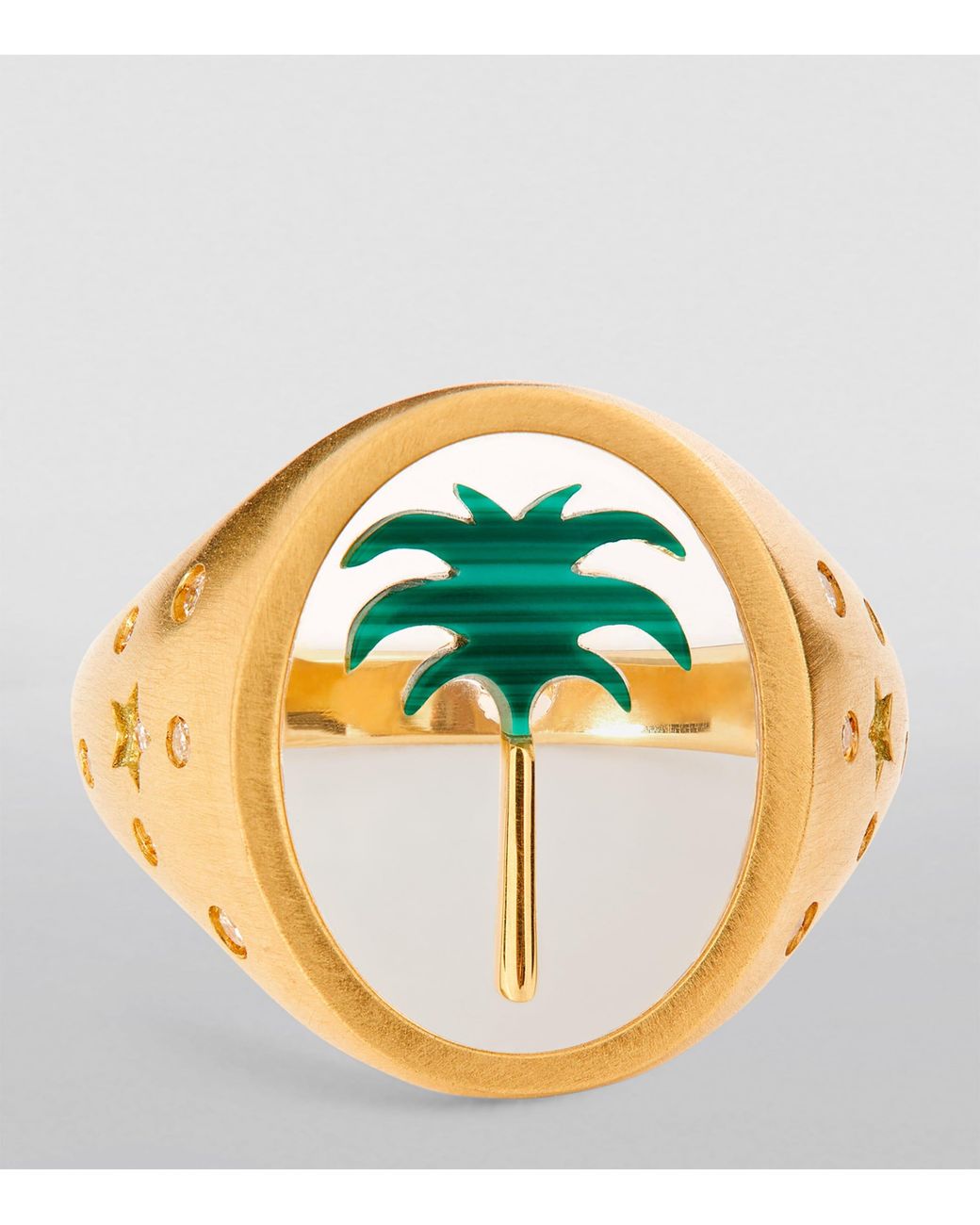 L'Atelier Nawbar Metallic And Diamond Biladi Palm 2.0 Ring