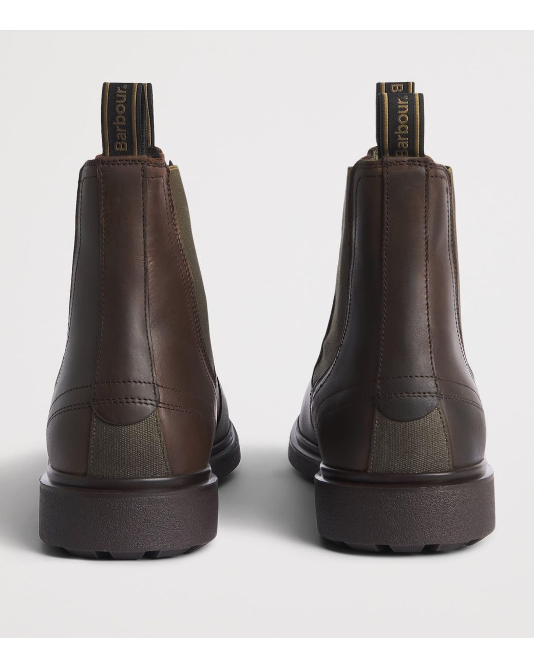 Barbour Brown Leather Hale Chelsea Boots for men