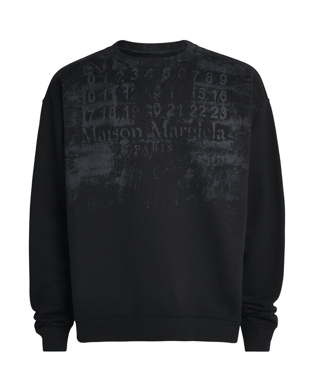Maison Margiela Black Cotton Numeric Sweatshirt for men