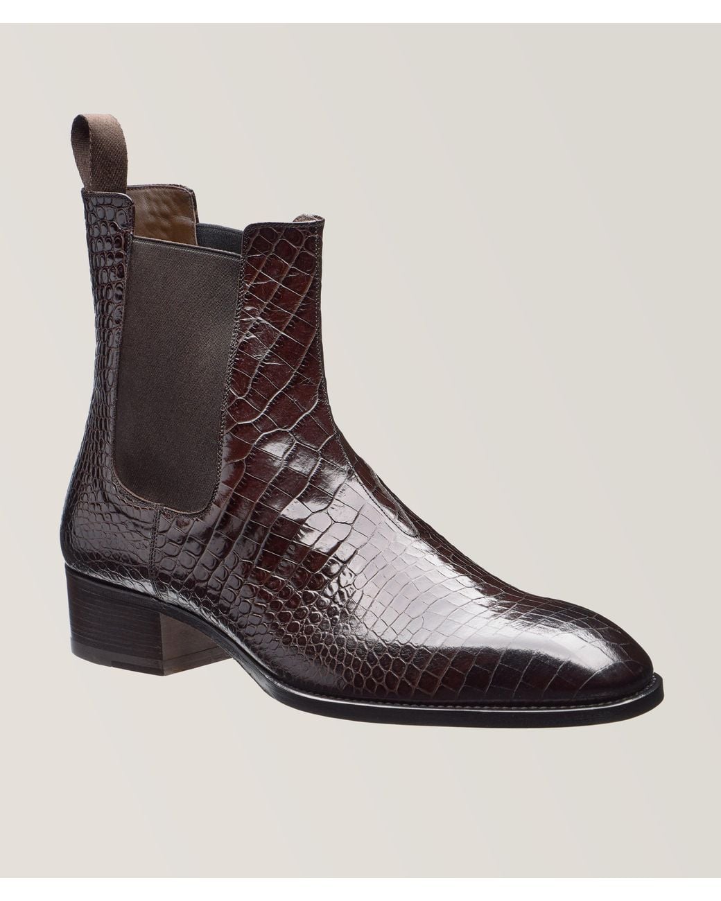 TOM FORD CROCODILE BOOT TOM FORD - Bailey Croc-Effect Patent-Leather Chelsea Boots  main image 3