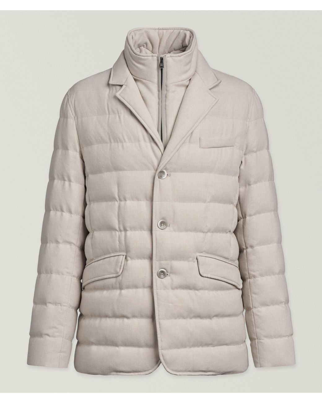 Herno Natural Removable-Bib Down Puffer Coat for men