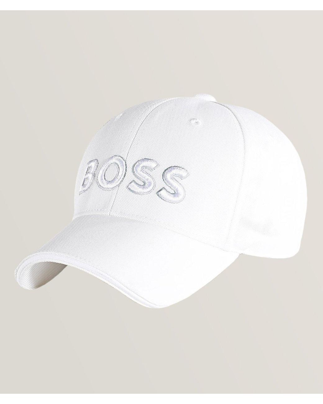 BOSS by HUGO BOSS Tonal 3d Logo Technical Baseball Cap in White for Men ...