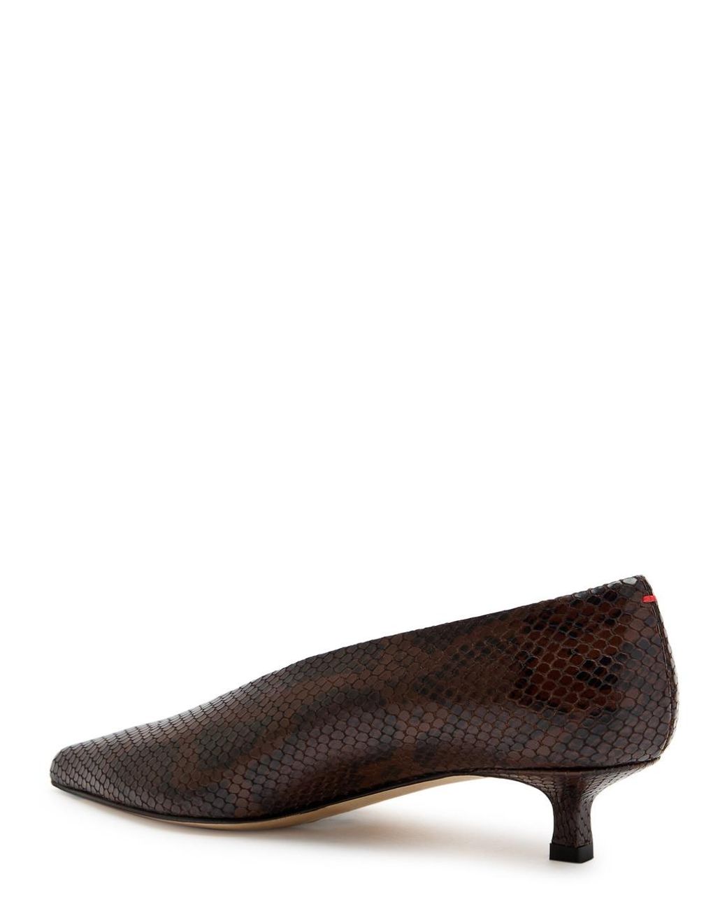 Aeyde Brown Clara 35 Python-Effect Leather Pumps