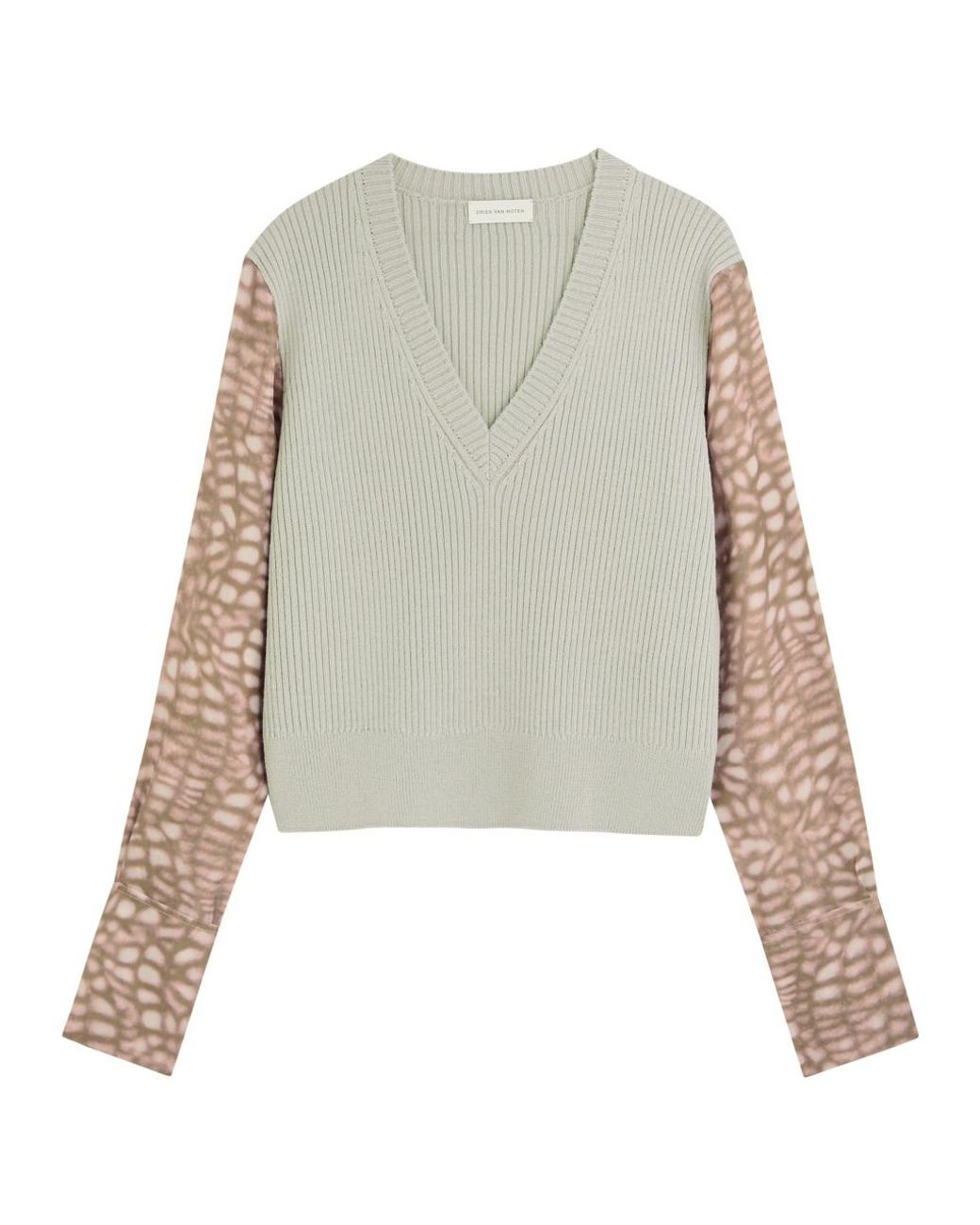 Dries Van Noten Tomina Panelled Ribbed-Knit Jumper in