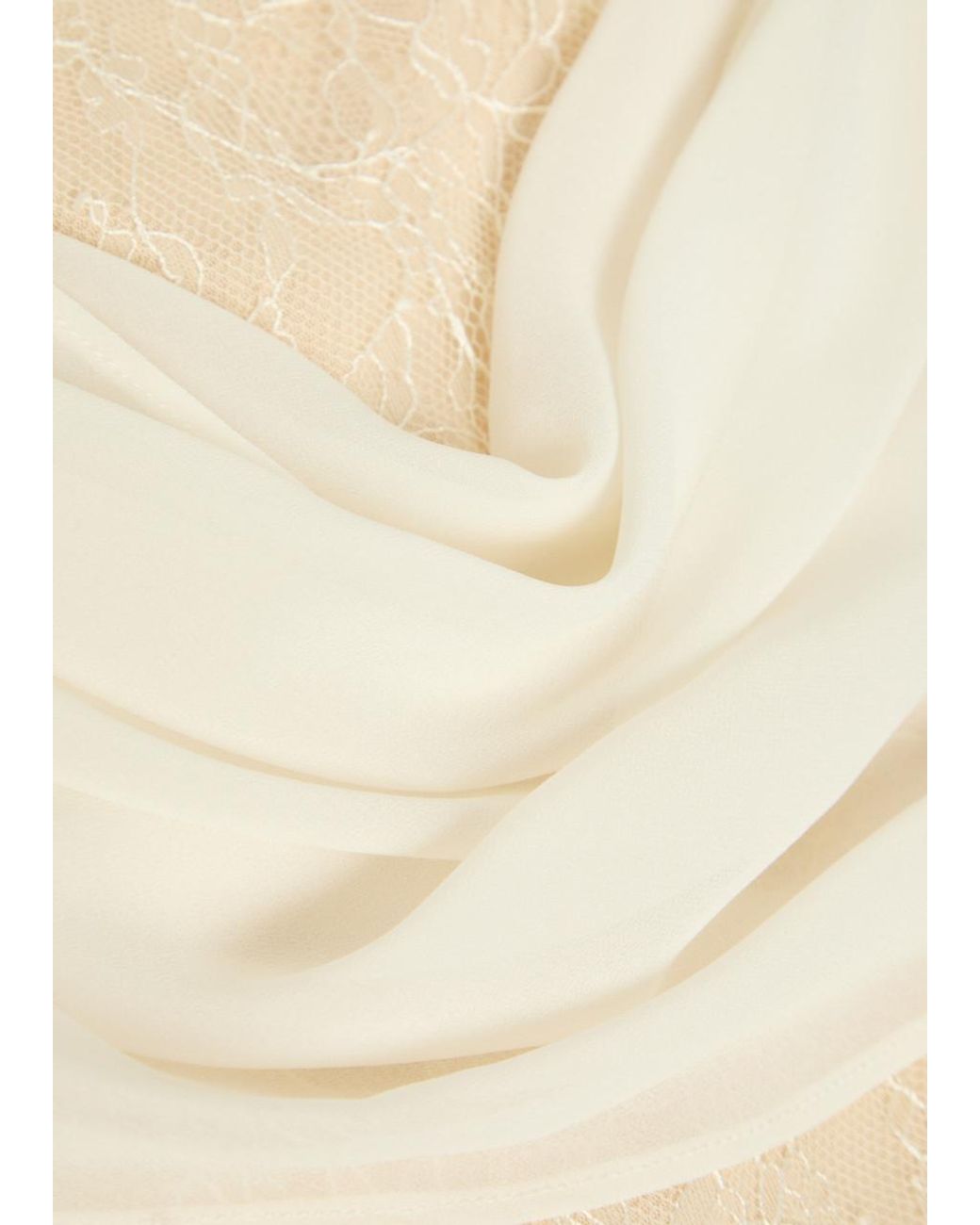 De La Vali Natural Noor Ruffled Lace Maxi Dress