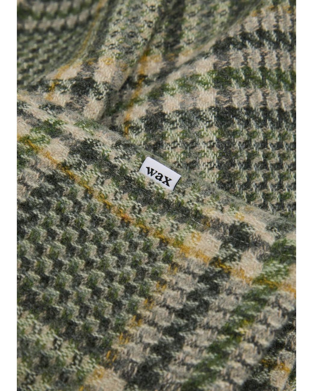 Wax London Green Whiting Checked Wool-Blend Overshirt for men