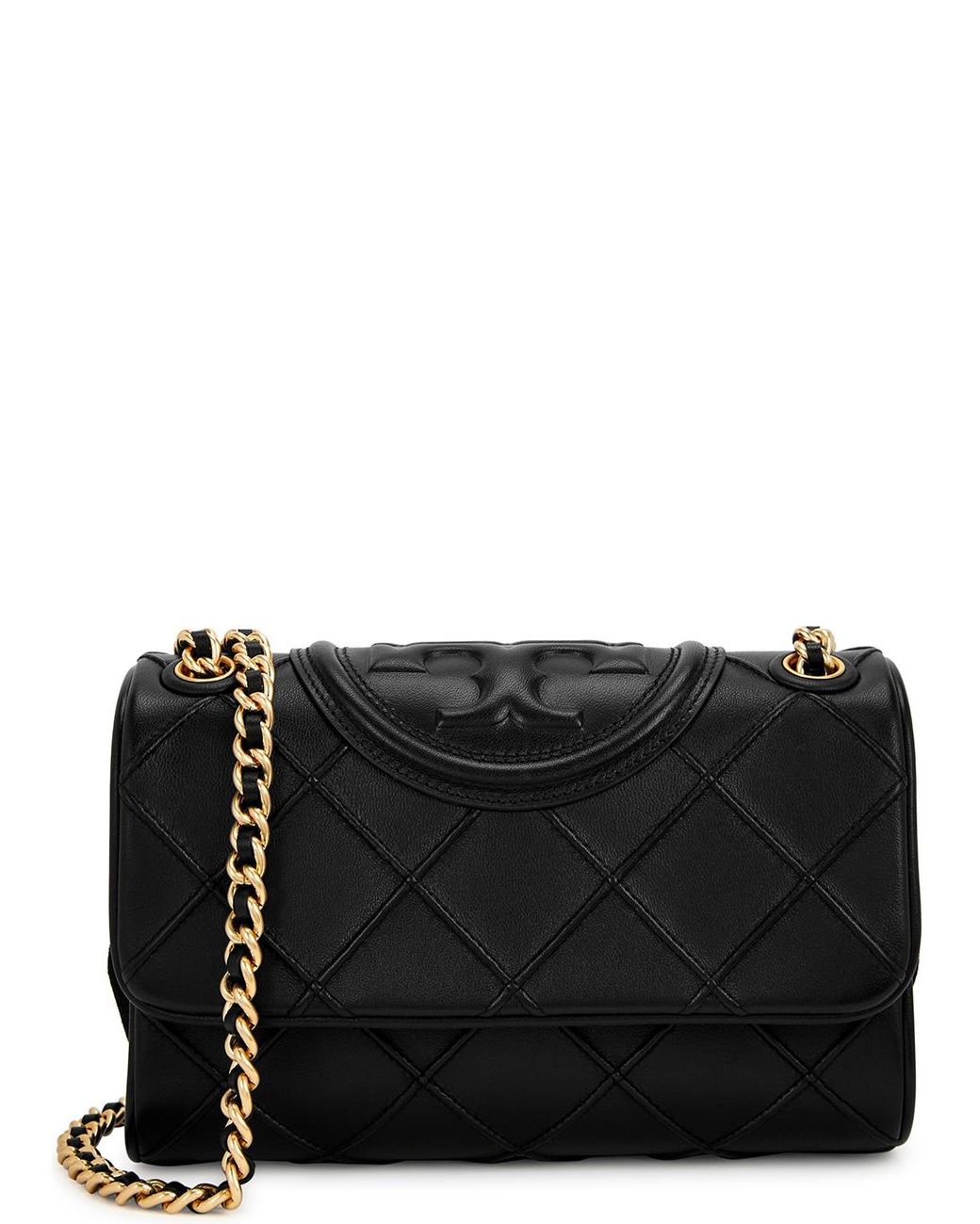 Tory Burch Fleming Convertible Small Leather Shoulder Bag in Black Lyst