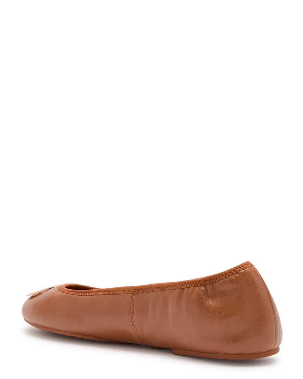 Tory Burch White Reva Travel Logo Leather Ballet Flats